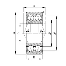3310 BD.XL.TVH FAG Ferdehatásvonalú golyóscsapágy - kép 2