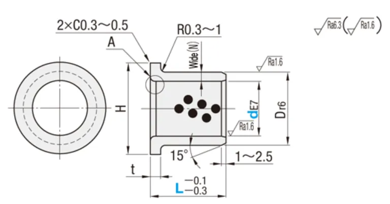 Peremes Csúszócsapágy-Persely 20x30x15/5 - kép 2