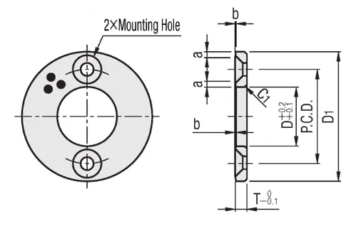 Nyomóalátét-Olajmentes 20x50x5mm - kép 2
