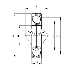 QJ 212 XL.TVP FAG Négy-pont érintkezésű golyóscsapágy - kép 2