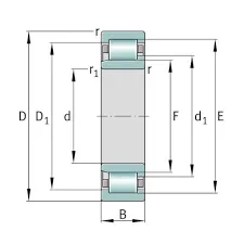 NJ 210 E.XL.TVP2 FAG Hengergörgős csapágy - kép 2